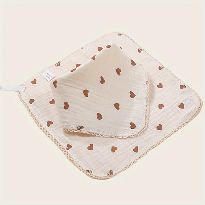 SERVIETTE POUR BEBE - CottonBabyTowel™ - Coeur